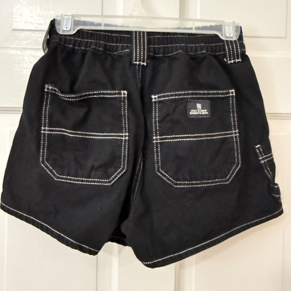 BDG Skate Shorts Women XS Black Cotton Contrast Stitch Carpenter Utility Y2K BDG
